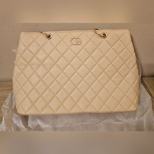 Grace Elizabeth Cream Quilted Handbag Purse Tote NWT